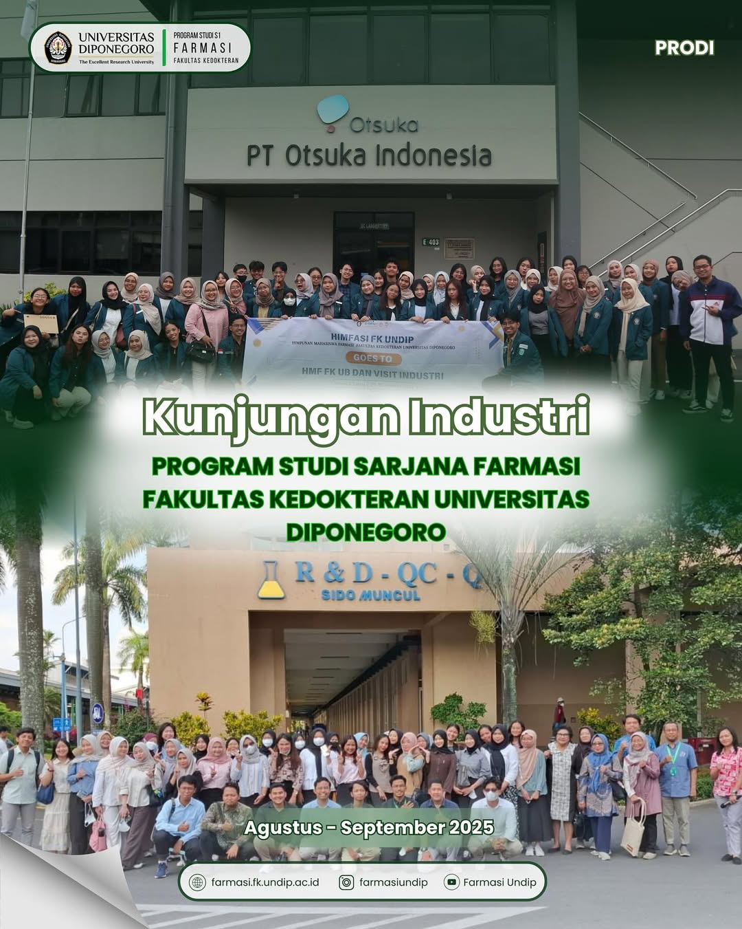 Program Studi Farmasi Universitas Diponegoro bersama dosen pendamping, HIMFASI, dan mahasiswa me